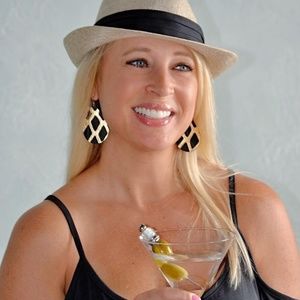 Black & Gold Teardrop Leather Earrings